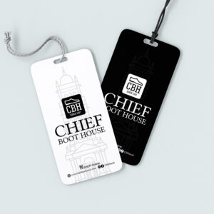 Chief Boot House tag design by Brand Impressions