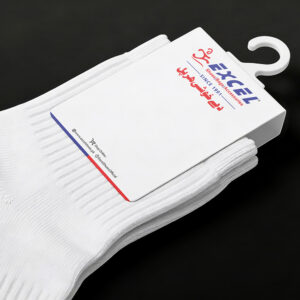 Excel Shoes brand socks label design by Brand Impressions