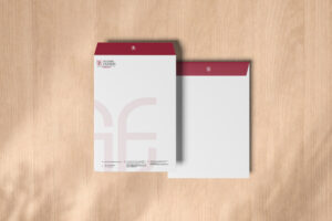 Global Fashion A4 envelope design by Brand Impressions