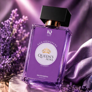 K&Q Perfume Queens Aura label design by Brand Impressions