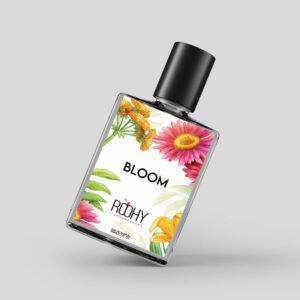 Roohy Fragrances Bloom label design by Brand Impressions