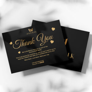 Zenova Walk thank you card design by Brand Impressions