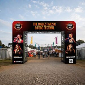 Beats & Eats event entrance design by Brand Impressions