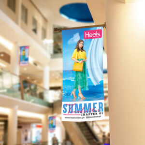 Heels shoes summer campaign store display design by brand impressions