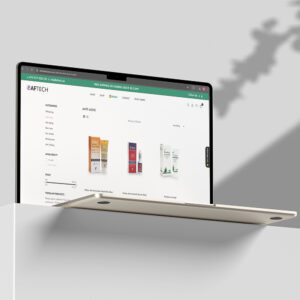 AFTech Skincare product page design by Brand Impressions