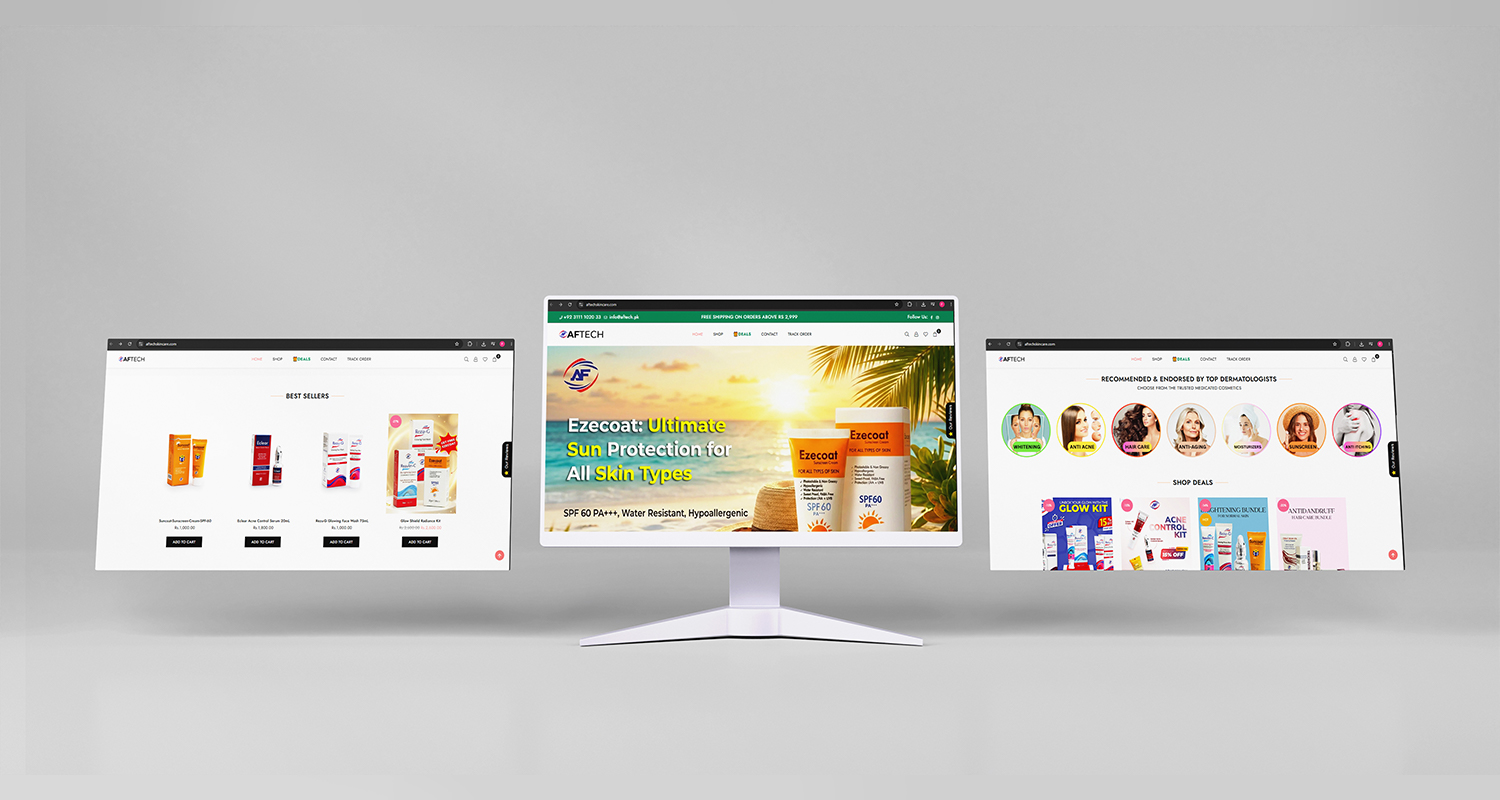 AFTech skincare web development by Brand Impressions