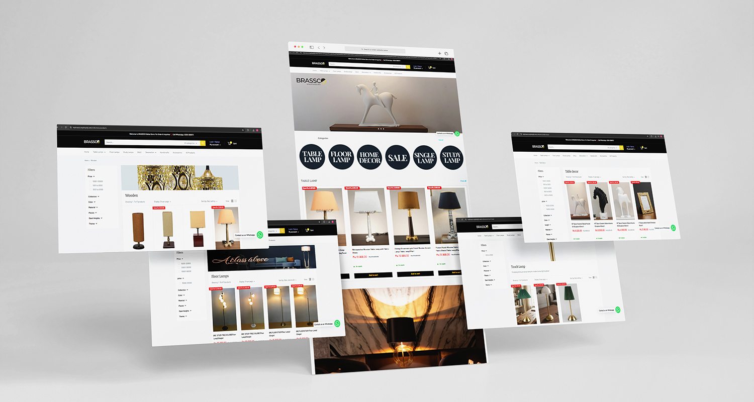 Brassco Lights and Interior web development by Brand Impressions