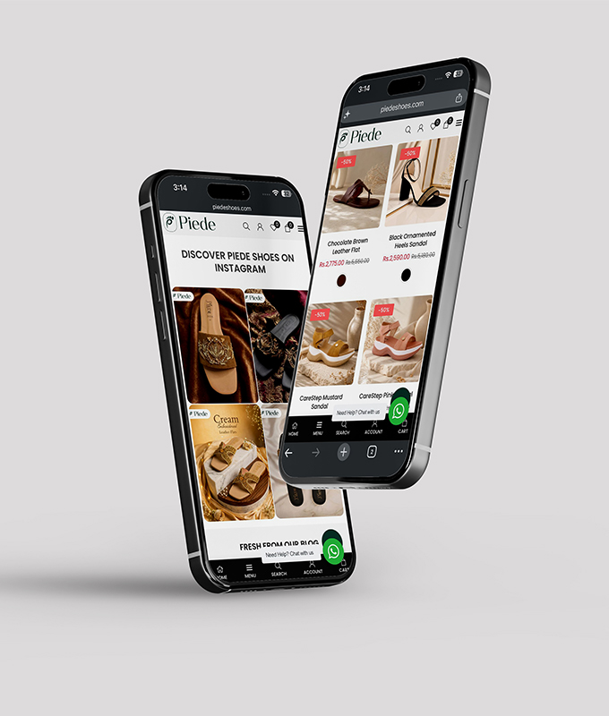 Piede Shoes - Website Development