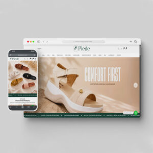 Piede Shoes website mobile and PC preview by Brand Impressions